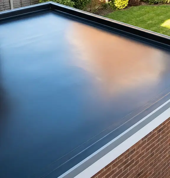 New flat roof installed on a domestic extension