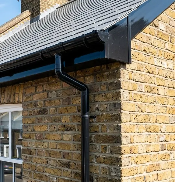 New white uPVC guttering and fascias fitted on a Lewisham home