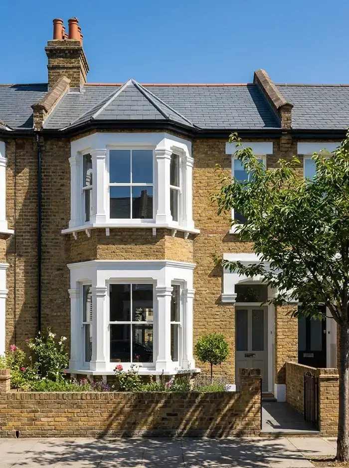 Completed slate roof on a Victorian terraced house